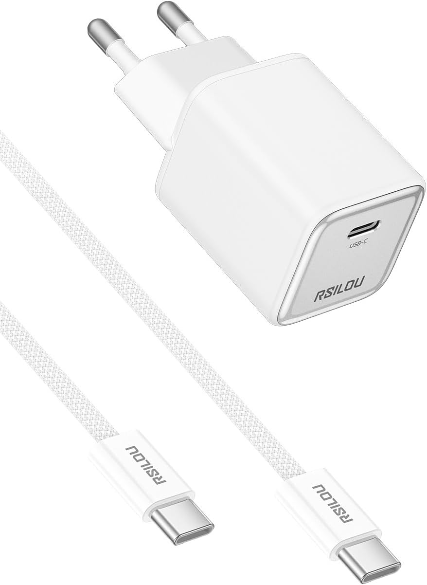 سعر ومواصفات مجموعة شاحن USB نوع سي جان 60 واط R4014-002 من رسيلو مع كابل مضفر 100 سم نوع سي الى نوع سي PD3.2 AVS، محول حائط سريع الشحن للهواتف الذكية والتابلت، ضمان محلي لمدة عام (B0HDQWP97L) على Amazon EG