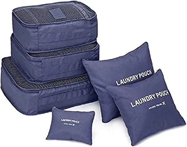 سعر ومواصفات مجموعة شنط تخزين مقاومة للماء للسفر - أزرق - 6 قطع (B091K24M8T) على Amazon EG