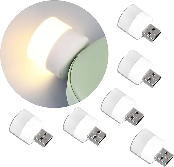 سعر ومواصفات مجموعة مصابيح اضاءة ليلية صغيرة بمنفذ USB، توصل في مصدر الطاقة مباشرة ولا تحتاج أسلاك، مصابيح صغيرة لغرفة النوم والحمام والحضانة والمدخل والمطبخ والسيارة، اضاءة بلون ابيض دافئ (6 مصابيح ضوء ابيض) (B0B8DQ1BDS) على Amazon EG