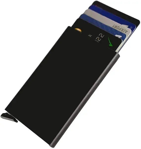 سعر ومواصفات محفظة معدنية عصرية للجنسين متعددة الألوان، مضادة لتقنية RFID مع زر ضغط سهل للوصول للبطاقات (B0DJFPNH4K) على Amazon EG