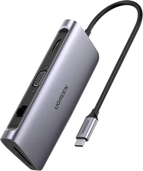 سعر ومواصفات محول 40873 USB نوع C 9 في 1 متعدد الوظائف من يوجرين - اتش دي ام اي/في جي ايه/جيجابايت/نوع سي/USB 3.0 X 3/اس دي/تي اف (B076HN81GS) على Amazon EG