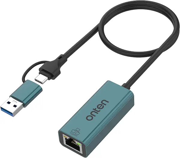سعر ومواصفات محول إيثرنت من USB نوع ايه وUSB نوع سي يدعم سرعة 1000 ميجابت في الثانية RJ45 متوافقة مع اونتين UE106+ (B0DW46D68W) على Amazon EG