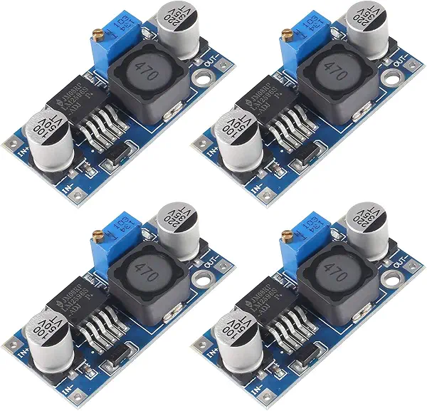 سعر ومواصفات محول باك LM2596 DC-DC مجموعة من 4 قطع، منظم تخفيض جهد كهربي قابل للتعديل من 3-40 فولت الى 1.5-35 فولت، نموذج متحول للتخفيض لكفاءة التوصيل الكهربائي (B08L5VRBZS) على Amazon EG