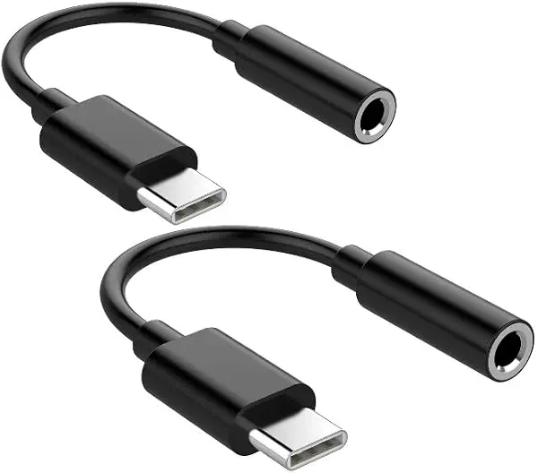 سعر ومواصفات محول دونجل رقمي USB نوع C إلى مقبس سماعة رأس أنثى Aux 3.5 ملم متوافق مع مختلف الموبايلات السمارت (لون أسود، 2 قطعة) (B0DXCF3R5G) على Amazon EG