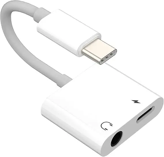 سعر ومواصفات محول سماعة رأس USB نوع C الى 3.5 ملم (2 في 1) كابل مدخل AUX، محول صوت DAC نوع C، مقسم شحن، دونجل شاحن وسماعة سلكية (B0GJ6QBSSX) على Amazon EG