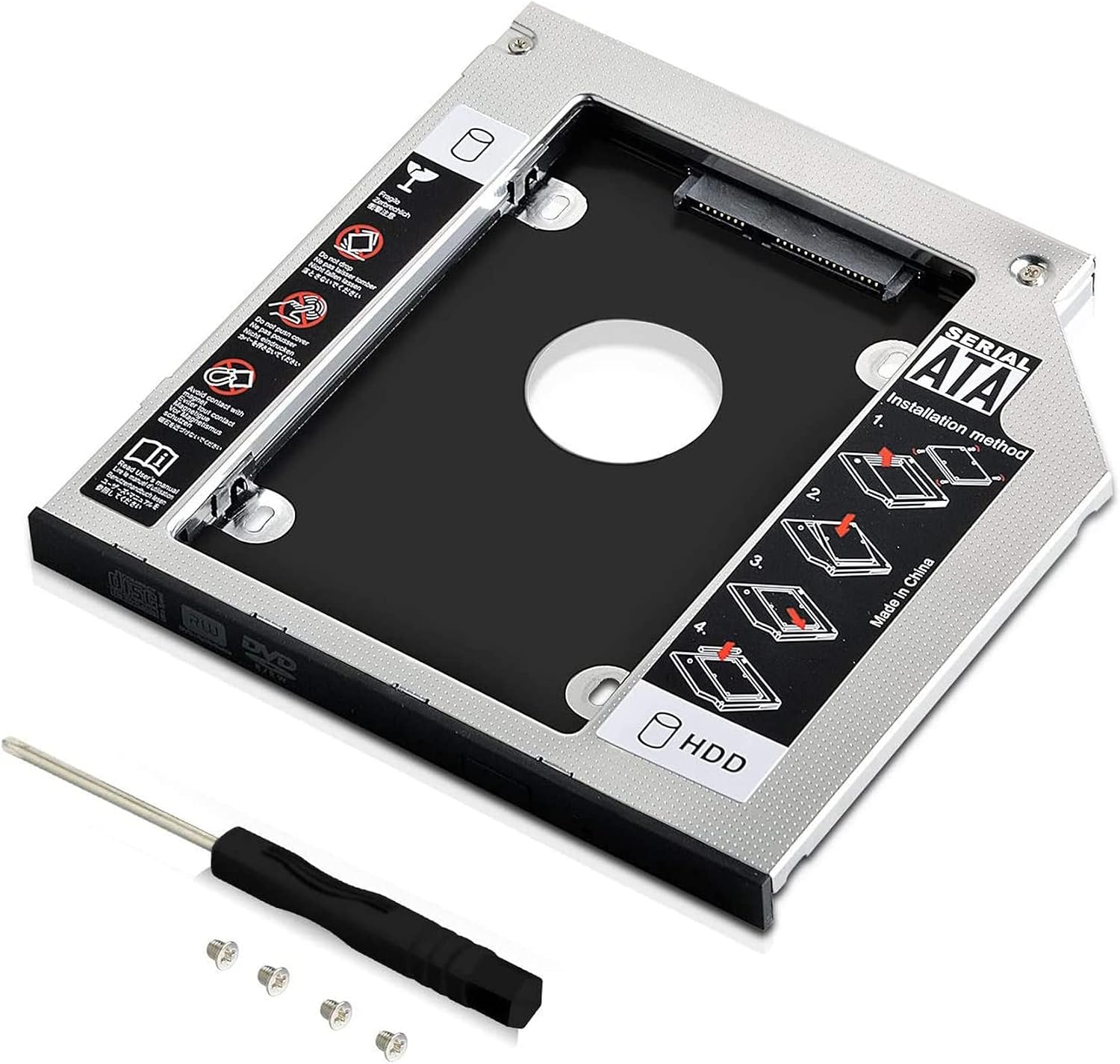 سعر ومواصفات محول صينية هارد 2 2.5 بوصة ساتا HDD SSD من جيكير شيب، هارد دي في دي CD ROM ضوئي سوبر درايف 9.5 ملم وفتحة محرك أقراص CD / DVD-ROM (B07PBV6VPH) على Amazon EG