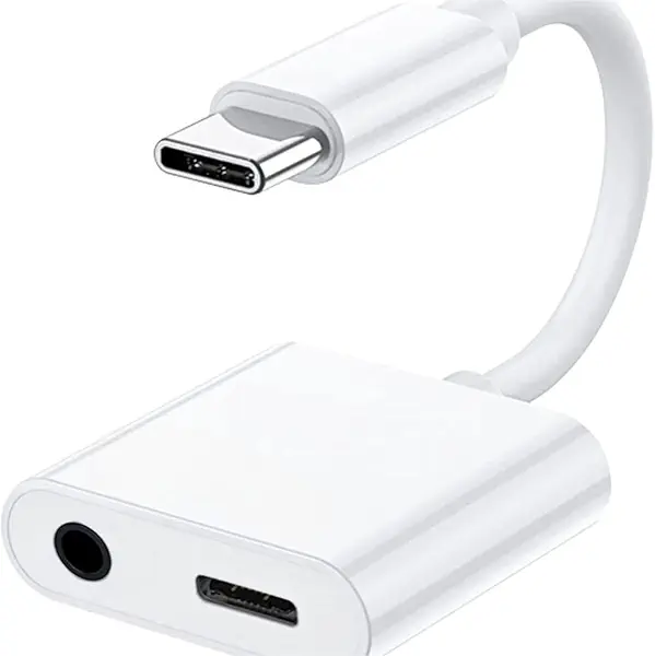 سعر ومواصفات محول من USB إلى مقبس سماعة رأس 3.5 ملم ومنفذ شاحن، مقسم صوت نوع سي 2 في 1 مع شحن سريع وشريحة دي ايه سي عالية الدقة، كابل 10 سم، متوافق مع الأجهزة بمنفذ USB نوع سي، موديل JH-031، أبيض (B0GRR3D46Z) على Amazon EG