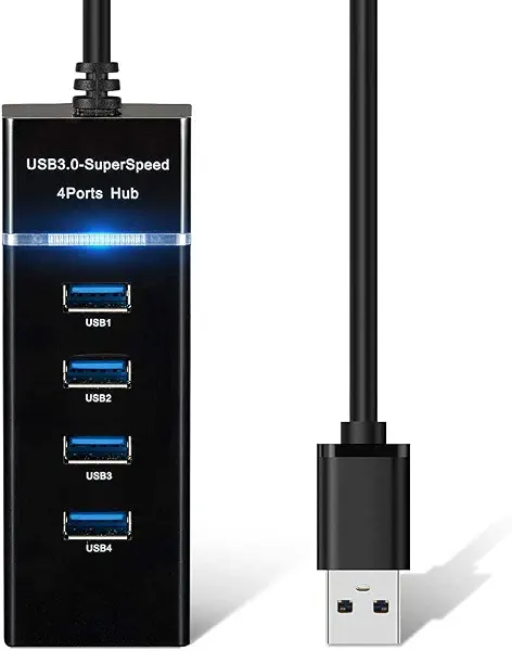 سعر ومواصفات محول وموزع USB 3.0 بـ4 منافذ بتصميم رفيع للغاية لنقل البيانات مع كابل تمديد 24.8 سم ومؤشر ليد متوافق مع ماك بوك/ماك ميتي/ اي باد/ الكمبيوتر/ بلاي ستيشن 4/ بلاي ستيشن 5، ذاكرة فلاش وهارد HDD متنقل (B08FMJDV4K) على Amazon EG