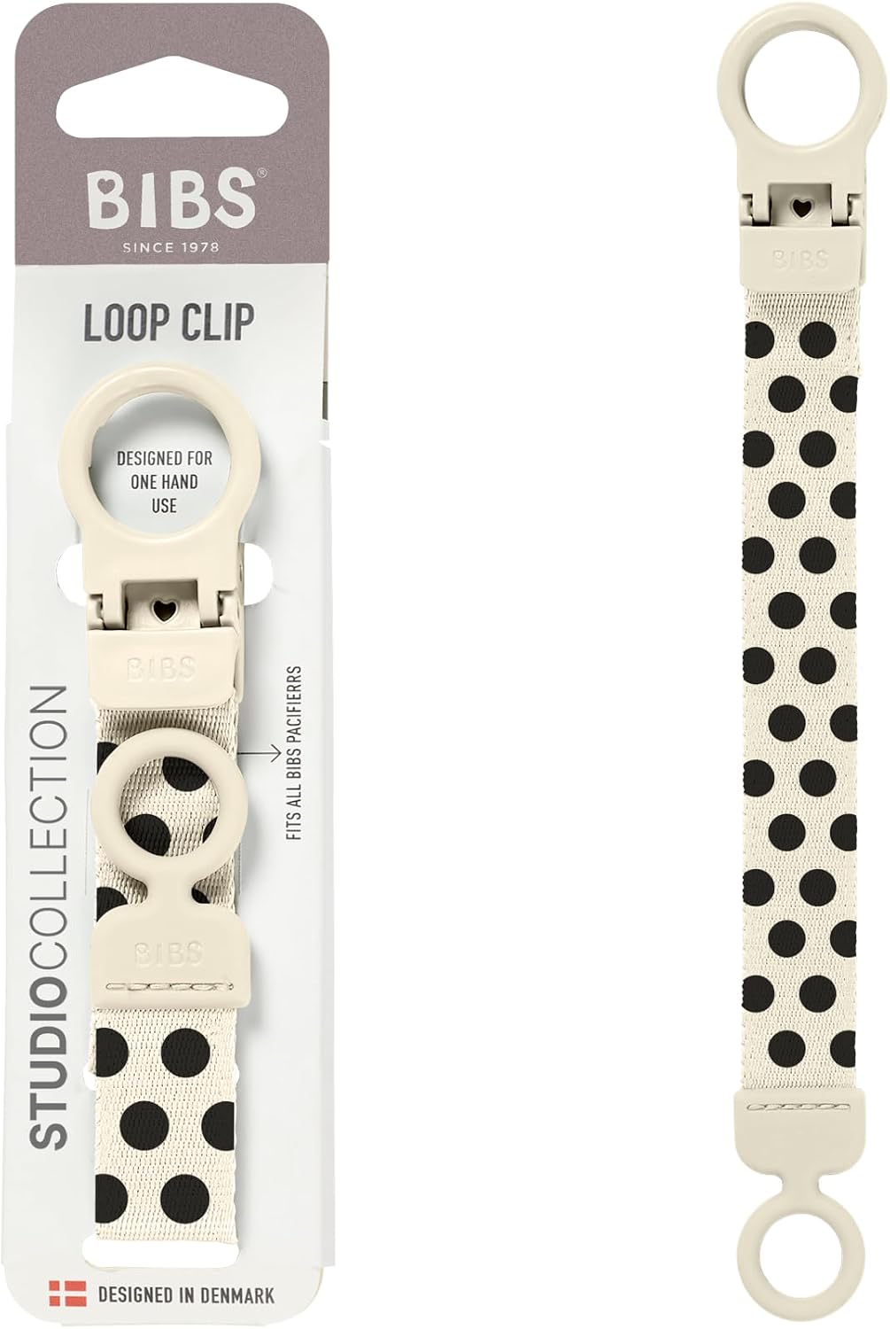 سعر ومواصفات مراييل Studio Pacifier Clip Loop Polka Ivory Black أسود (B0GD6VFSWB) على Amazon EG