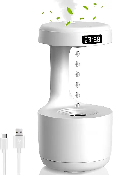 سعر ومواصفات مرطب هواء صغير لغرفة النوم من لوميديدو، 800 مل، بمنفذ USB مع تأثيرات إضاءة مضادة للجاذبية، إيقاف اوتوماتيك، موفر للطاقة هادئ، لغرفة الأطفال وغرفة النوم والمكتب، لون أبيض (B0BMVQ3338) على Amazon EG