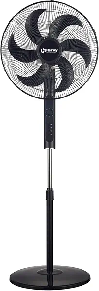 سعر ومواصفات مروحة ستاند SF-001 مقاس 18 بوصة، 75 وات، 6 ريش مروحة، محرك نحاسي، تايمر، لون أسود (B0FRHXB6DC) على Amazon EG