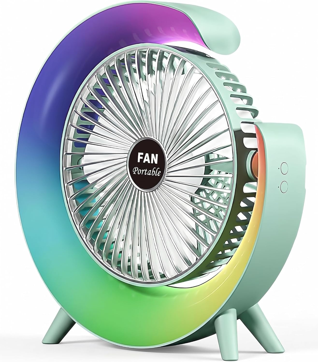 سعر ومواصفات مروحة مكتبية USB صامتة من VOMA – 3 سرعات، دوران 180°، إضاءة LED ملونة، تبريد هادئ للمكتب والمنزل، اللون أخضر (B0HCJ7F7ZC) على Amazon EG