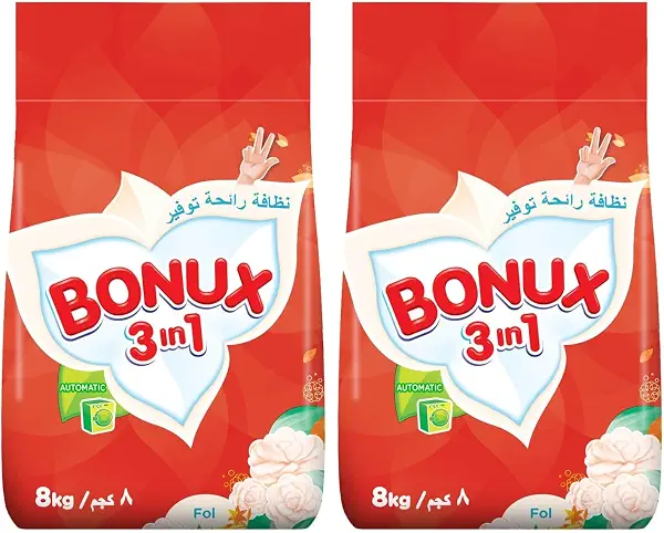 سعر ومواصفات مسحوق غسيل للغسالات الأوتوماتيكية من بونكس، 8 كجم، برائحة الفل (عبوة من قطعتين) (B0FL9QGY9S) على Amazon EG