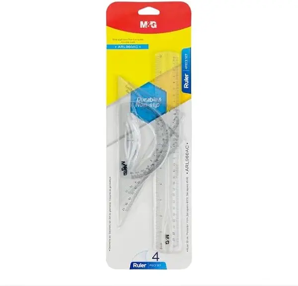 سعر ومواصفات مسطرة هندسية تشينجوانج من ام اند جي - مجموعة من 4 قطع - Arl960Ac (B0D96NG6YT) على Amazon EG