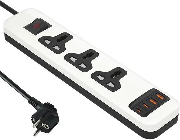سعر ومواصفات مشترك كهربائي بـ 3 منافذ عالمية مزود بمنفذين USB نوع C ومنفذين USB نوع A من اي لوك، أبيض (B0G2KM6VYV) على Amazon EG