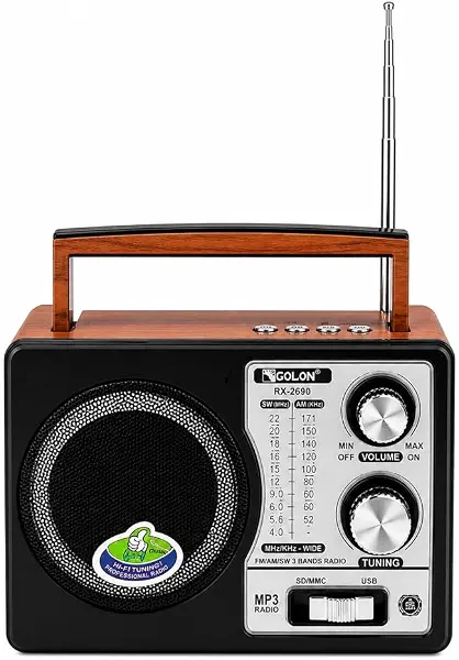 سعر ومواصفات مشغل موسيقى لاسلكي RX-2690 محمول بلوتوث وراديو FM/AM/SW بثلاث موجات مع شحن نوع سي ويو اس بي وبطاقة تي اف وبطارية 1200 مللي أمبير من جولون، A1-312 (B0H191NPDF) على Amazon EG