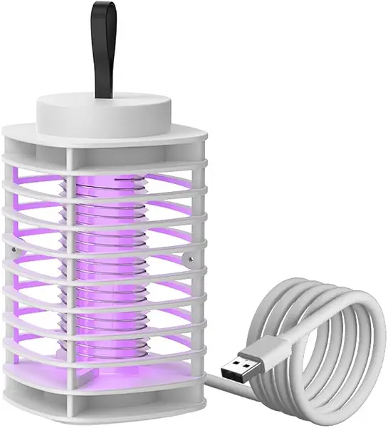 سعر ومواصفات مصباح LED قاتل للبعوض والحشرات مع سلك USB طاقة بطول 80 سم، مصباح قتل الحشرات بقدرة 1800 فولت 3 وات، مصيدة وصاعق كهربائي معلق للمطاعم المنزلية والفنادق والمكاتب لمكافحة الحشرات من Plan A (ابيض) (B0D39T95JX) على Amazon EG