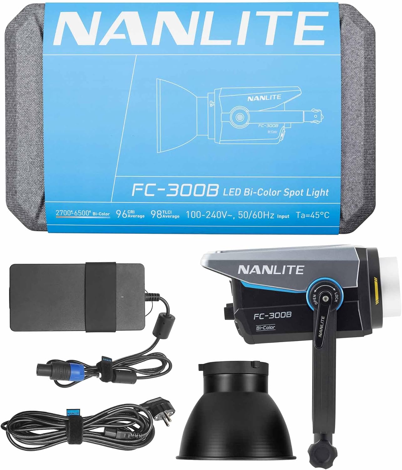 سعر ومواصفات مصباح صور نانلايت LED ثنائي اللون FC-300B بقدرة 350 وات 2700-6500 كلفن وتحكم عبر تطبيق بلوتوث 2.4G و12 مؤثر مدمج (FC300B) (B0CHTPBG3X) على Amazon EG