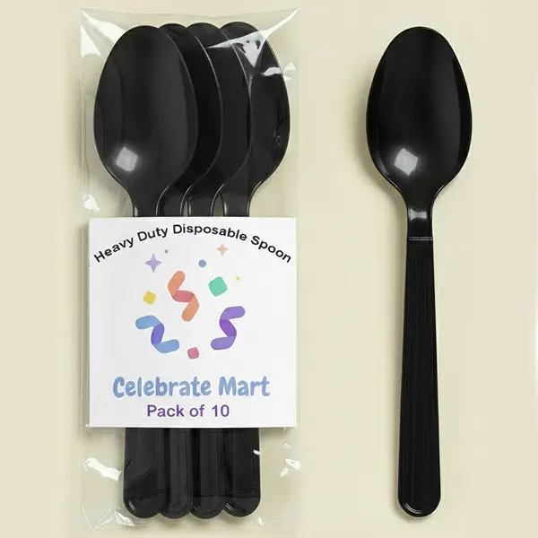 سعر ومواصفات ملاعق بلاستيكية شديدة التحمل للاستعمال مرة واحدة للوجبات والحفلات وتقديم الطعام وخدمة الطعام اليومية من سيليبريت مارت® - أدوات مائدة قوية للاستخدام مرة واحدة للمناسبات والتجمعات (10، أسود) (B0GHGJPC47) على Amazon EG