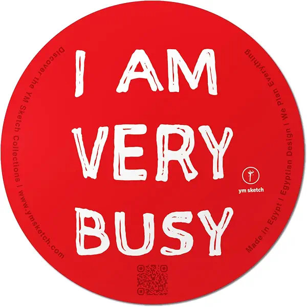 سعر ومواصفات ملصق دائري كبير من واي ام سكتش| تصميم كلمة «Busy»| ملصق فينيل 10 سم للاب توب والسيارة والثلاجة والمكتب | تصميم جمالي بسيط ومتين ولا يترك بقايا مترسبة | هدية فريدة للبالغين والفنانين والحياة المكتبية (B0F35MKXRS) على Amazon EG