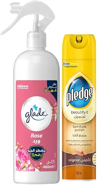 سعر ومواصفات ملمع أثاث 300 مل + معطر جو جليد متعدد الاستخدامات برائحة الورد 460 من بليدج (B0DHHG6S77) على Amazon EG