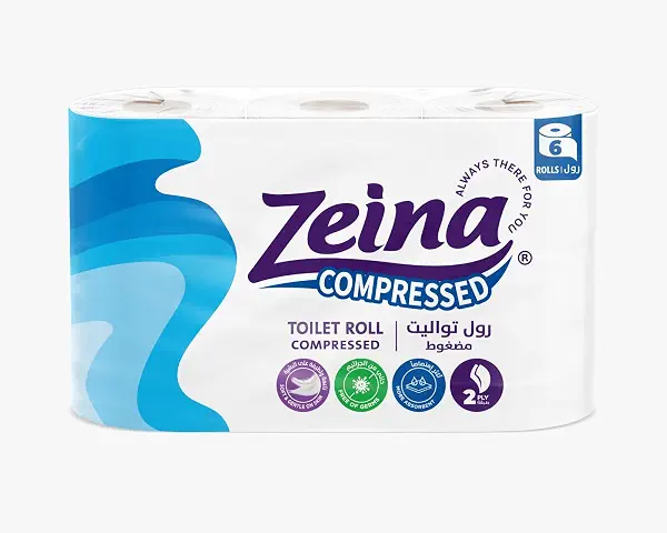 سعر ومواصفات مناديل تواليت مضغوطة من زينة 6 رول ، ازرق (B078SBS54R) على Amazon EG