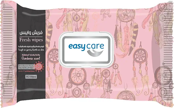 سعر ومواصفات مناديل مبللة ايزي كير برائحة الغاردينيا، 80 منديل (B07MWD61VV) على Amazon EG