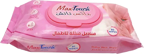 سعر ومواصفات مناديل مبللة للاطفال من ماكس تاتش، 80 منديل (B0965LD6SC) على Amazon EG