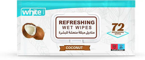 سعر ومواصفات مناديل مبللة منعشة للبشرة بخلاصة جوز الهند من وايت، 72 منديل (B0HC3M5DQR) على Amazon EG