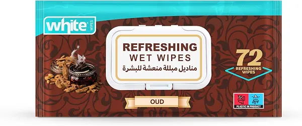 سعر ومواصفات مناديل وايت مبللة منعشة برائحة العود، 72 منديلاً (B0HC3KNV9D) على Amazon EG