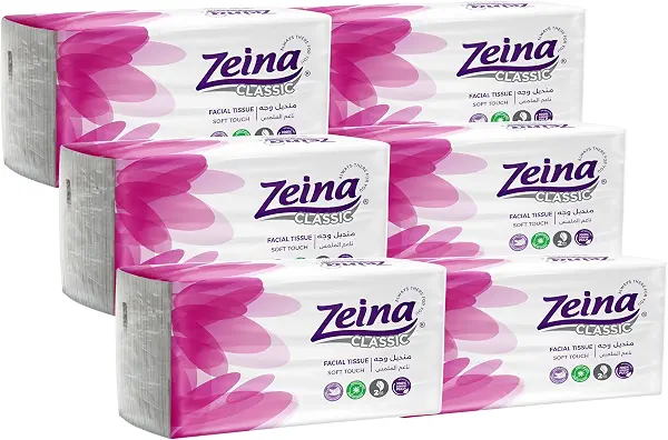 سعر ومواصفات مناديل وجه كلاسيكية من زينة، 480 منديل × 6 عبوات (B0FMXZ3KJK) على Amazon EG