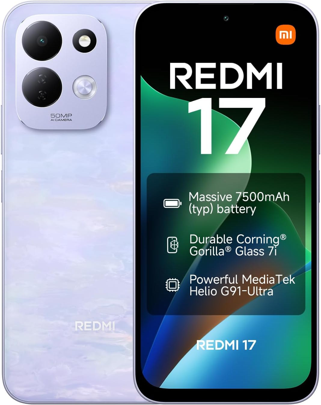 سعر ومواصفات موبايل ريدمي 17 الذكي، ذاكرة (4GB رام)+(256 GB) (6.9 بوصة) 120Hz، بطارية 7500mAh، كاميرا ذكاء اصطناعي 50MP، معالج هيليو G91-الترا، بصمة جانبية، التعرف على الوجه بتقنية AI من شاومي، أرجواني (Lotus) (B0HGBFZTS2) على Amazon EG