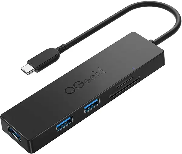 سعر ومواصفات موزع USB-C 5 في 1 مع 3 منافذ USB 3.0 وقارئ بطاقات SD وTF من كيو جي اي ام (B0H8PNRN6R) على Amazon EG