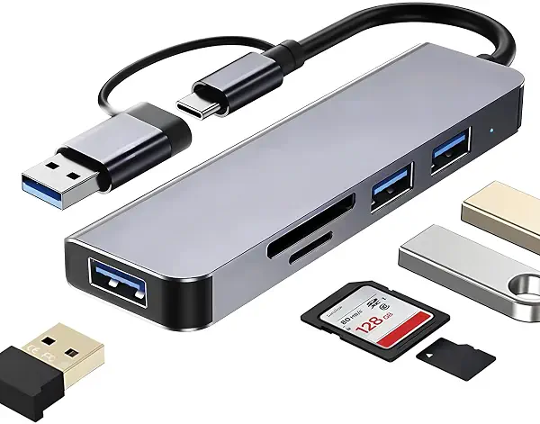 سعر ومواصفات موزع USB محول متعدد المنافذ 5 في 1 مزود بـ1 منفذ USB 3.0 و2 منفذ USB 2.0 وقارئ بطاقات SD وTF لأجهزة اللاب توب والكمبيوتر المكتبي والموبايل من شوانجوي (B0D7Q4DR24) على Amazon EG