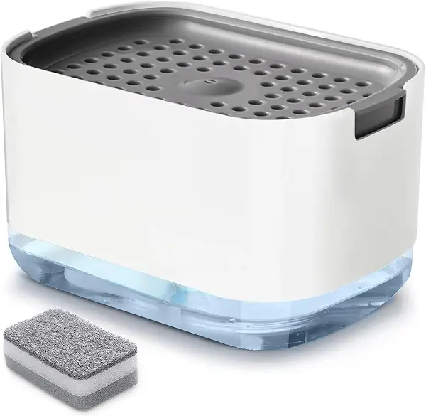 سعر ومواصفات موزع صابون أطباق بمضخة وحامل إسفنجة للمطبخ من ار يو اف سي ار اي ال، سعة 10 أونصة / 300 مل، أبيض (B0C3RLL4YH) على Amazon EG