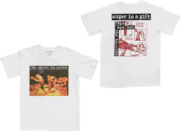 سعر ومواصفات ميرش 2 روك تي شيرت رجالي مطبوع عليه Anger is A Gift من Rage Against The Machine باللون الأبيض | بضائع مرخصة رسميًا، أبيض، مقاس M (B0DL1KJ272) على Amazon EG