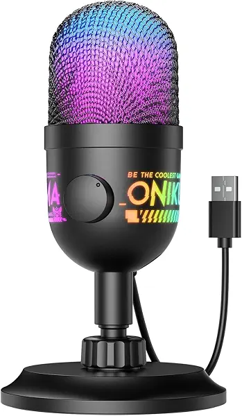 سعر ومواصفات ميكروفون الألعاب M930 إضاءة RGB بمنفذ USB، تردد 48 كيلوهرتز، مع خاصية المراقبة الصوتية المباشرة من اونيكوما (B0GGH36YNT) على Amazon EG