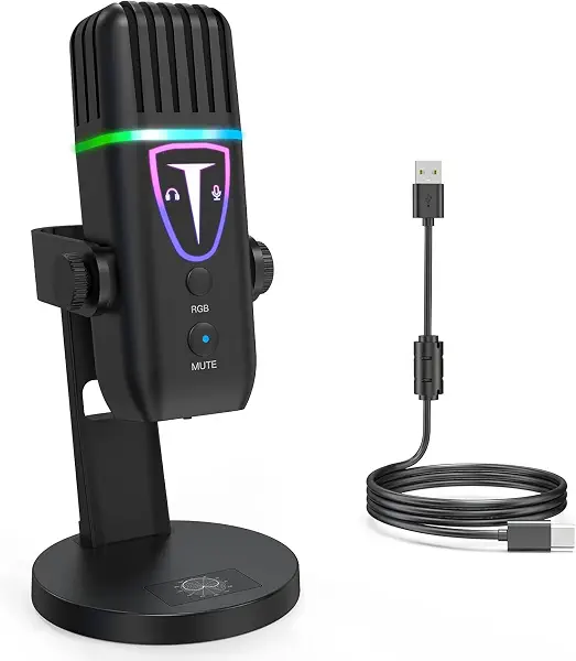 سعر ومواصفات ميكروفون موديل SM30 باللون الأسود مع اتصال USB، يتميز بإلغاء الضوضاء وكتم باللمس وتحكم بالصوت والصدى وإضاءة RGB، متوافق مع الكمبيوتر ووحدات الألعاب (B0FF5GDHNZ) على Amazon EG