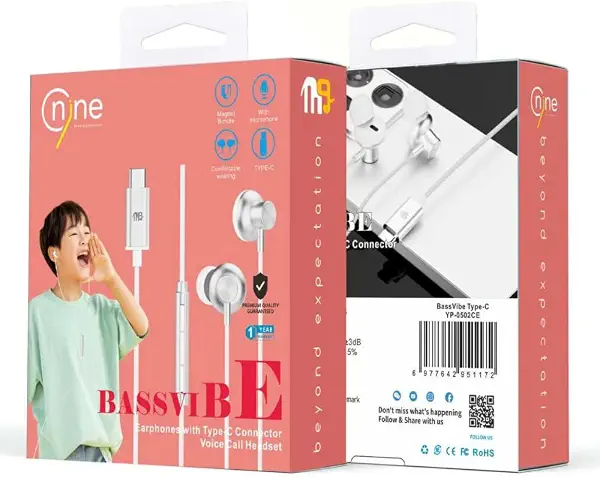 سعر ومواصفات ناين سماعات اذن سلكية نوع سي من باس فايب (B0GY8YF1BY) على Amazon EG