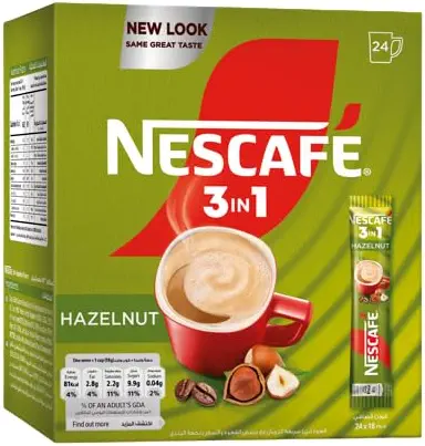 سعر ومواصفات نسكافيه 3 في 1 بنكهة البندق، 18 جرام - 24 كيس (B08WLBWMNP) على Amazon EG