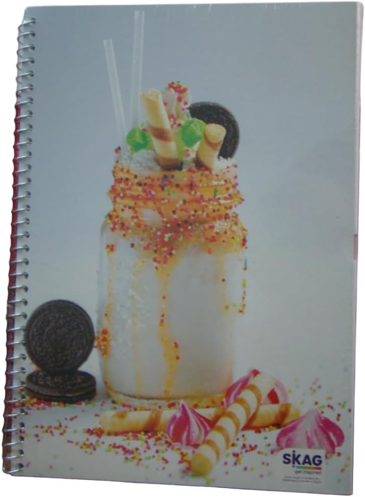 سعر ومواصفات نوت بوك مسطر أبيض مقاس A4 وزن الورقة 70 جم/م² مقسم ل5 مواد من سكاج، 200 ورقة، مقاس 210 × 297 مل، تصميم ميلك شيك (B0FMYTYQFW) على Amazon EG