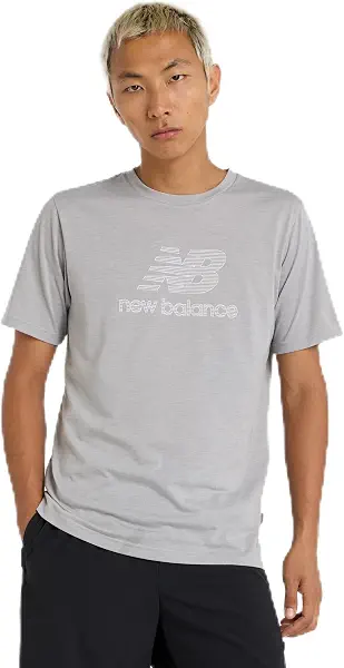 سعر ومواصفات نيو بالانس New Balance Mens Heathertech Logo T-Shirt Modern (pack of 1) (B0DM6YMSWP) على Amazon EG