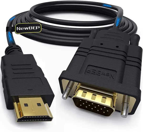 سعر ومواصفات نيوبيب كيبل محول HDTVالى VGA بطول 6 قدم/1.8 متر مطلي بالذهب بدقة 1080P ذكر يدعم النوت بوك والكمبيوتر ومشغل دي في دي واللابتوب والتلفزيون وجهاز العرض وغيرها (B01MR03XWU) على Amazon EG