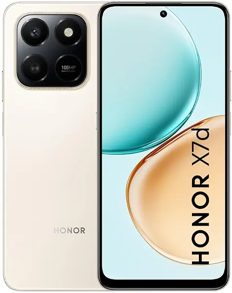 سعر ومواصفات هاتف HONOR X7d، 8+256 جيجا، بطارية 6500 مللي أمبير، Snapdragon 685، كاميرا 108+8 ميجابكسل، شاشة 6.77 بوصة 4G، ديزرت جولد | ضمان سنة، شامل الضرائب (B0FR5KL48T) على Amazon EG