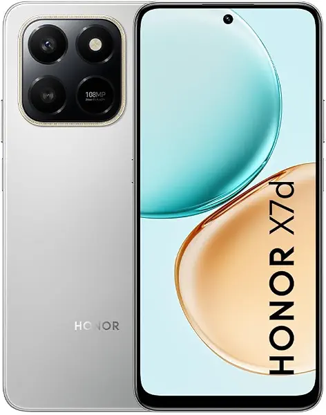 سعر ومواصفات هاتف HONOR X7d، 8+256 جيجا، بطارية 6500 مللي أمبير، Snapdragon 685، كاميرا 108+8 ميجابكسل، شاشة 6.77 بوصة 4G، ميتيور سيلفر | ضمان سنة، شامل الضرائب (B0FR62YJKG) على Amazon EG