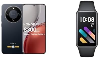 سعر ومواصفات هاتف HONOR X9d 5G بسعة 8 جيجابايت وذاكرة رام سعة 8 جيجابايت وذاكرة تخزين 256 جيجابايت لون أسود ميدنايت بلاك وساعة هونر باند 7 الذكية باللون الأسود لتتبع اللياقة البدنية (B0HK8F6XFG) على Amazon EG