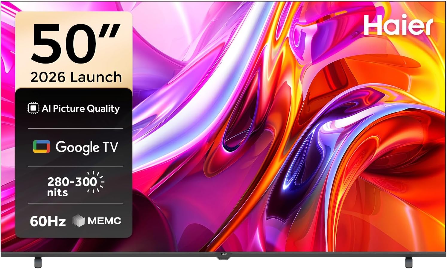 سعر ومواصفات تلفزيون ذكي 50 بوصة بدقة 4K UHD اندرويد طراز H50K85GUX، معدل تحديث 60 هرتز، HDR10/HLG، فك تشفير دولبي ديجيتال، تأثير صوت dbx-tv، واي فاي وبلوتوث 5.1، نتفليكس/يوتيوب، نسخة مصر من هاير (B0H68K79S7) على Amazon EG