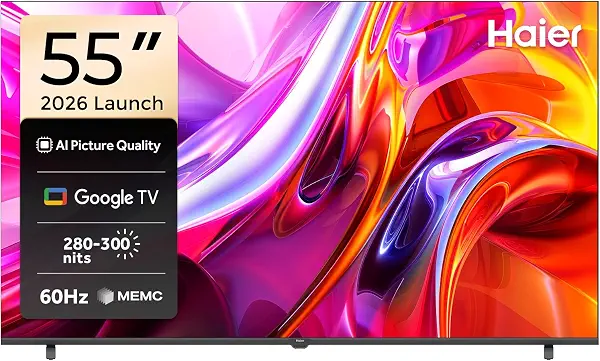 سعر ومواصفات تلفزيون هاير 55 بوصة 4K UHD سمارت أندرويد، معدل تحديث 60 هرتز، HDR10/HLG، فك تشفير دولبي ديجيتال، تأثير صوت dbx-tv، واي فاي وبلوتوث 5.1، نتفليكس/يوتيوب، نسخة مصر - H55K85GUX (B0H68RXC7N) على Amazon EG