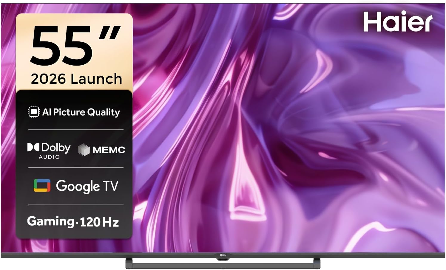 سعر ومواصفات تلفزيون QLED 55 بوصة 4K UHD بنظام جوجل تي في موديل H55S80GUX بمعدل تحديث 60Hz وتقنية MEMC لسلاسة الحركة وفك تشفير دولبي ديجيتال وdbx-tv ووضع ALLM وواي فاي 5 وبلوتوث 5.1 ونتفليكس ويوتيوب من هاير (B0H68PGQVJ) على Amazon EG