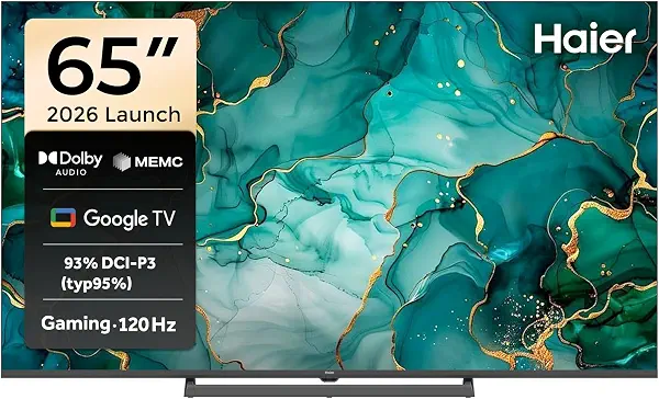 سعر ومواصفات تلفزيون هاير الذكي 6 بوصة 4K UHD QLED مع جوجل تي في وريسيفر مدمج - DLG 120 هرتز | MEMC/VRR/ALLM | HDR10/HDR10+ | HDMI 2.1 | كروم كاست | 2 جيجابايت + 32 جيجابايت | بلوتوث 5.1 | واي فاي | 65H6GUX أسود (B0H8DLFVHN) على Amazon EG